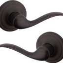 Kwikset Tustin Interior Passage Door Handle, Lever For Closet and Hallway Doors, Reversible Non-Locking Handle Lever, Venetian Bronze, with Microban Protection