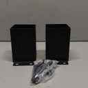 4x4 Post Base 2PCS, Inner Size 3.5x3.5 Inch Fence Post Anchor, Rust-Proof Heavy Duty Metal Black Powder-Coated Railing Post Brackets, for Support Deck, Pergola, Includes Screws