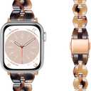 Bands Compatible with Apple Watch Band 38mm 40mm 41mm 42mm 44mm 45mm 49mm Women Slim Resin Band Bracelet Thin Lightweight Replacement Wristband for Watch Series 10 9 8 7/Series SE/6 5 4 3