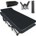 ATORPOK Oversized Camping Cot for Adults with Cushion Comfortable, Extra Wide 31.5'' Folding Bed for Sleeping, Lightweight Folding Bed with Carry Bag Supports 500 lbs