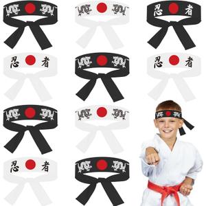 ZOIIWA 48Pcs Japanese Karate Headband Karate Headbands Karate Headbands Japanese Sushi Chef Bandana Headwear for Karate Sports Kitchen Cooking Costume Supply for Adults Birthday Party Favors