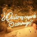 SYLHOME Large quieres casarte conmigo? Led Neon Light Sign Spanish Will You Marry Me Wedeing Wall Sign Decor Bridal Shower Banner Backdrop 12V Powered 23.6" X 10.3"