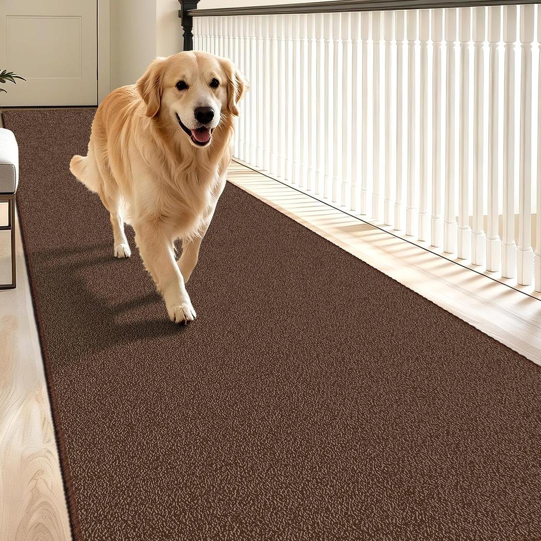 Waterproof 3x8 Runner Rug Non Slip Floor Runners for Dogs, Brown
