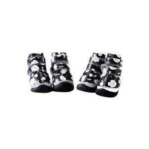 Hcpet Dog Shoes for Small Dogs, Puppy Dog Boots & Paw Protectors for Winter Snowy, Summer Hot Pavement, Outdoor Walking Adjustable Small Dog Shoes, Indoor Hardfloors Anti Slip Dog Booties Black 3 (#3 (Width 1.49 inch) for 11.0-16.5 lbs)