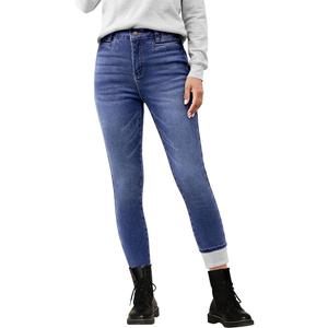 GRAPENT Fleece Lined Jeans for Women High Waisted Skinny Welt Pocket Winter Stretchy Denim Pants Warm Thermal Jeggings, Medium