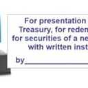 RESTRICTIVE Endorsement Stamp. Pre-Inked Stamp for US Bonds and Others. Meets All US Treasury Requirements. Blue Ink Color, Note: NO Border