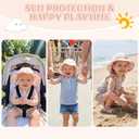 Durio UPF 50+ Baby Sun Hat - Wide Brim Beach Bucket Hats for Infant Girls 0-4T, Outdoor Summer Hat for Newborn to Toddler