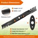 942-04308-X Mower Blades Fit for Cub Cad et Troy Bilt MTD Craftsman 42" Deck, 742-0616A Gator Mulching Blades Fit for 42" Riding Tractor Zero Turn Mower, 2 Pack