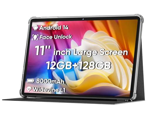 COLORROOM 2026 Android 16 Tablet 11inch, Face Unlock, 18W Fast Charging, 32GB+128GB+1TB Expand, Octa-core CPU, 8000mAh Large Battery, WiFi6, Touchscreen Display, Widevine L1 Tableta, Black