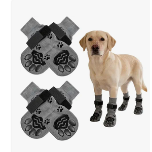 Anti Slip Dog Socks 2 Pairs, Dog Grip Socks with Straps Traction Control for Indoor on Hardwood Floor Wear, Pet Paw Protector for Small Medium Large Dogs (S)