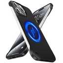 GRECAZO Magnetic Ultra Thin Frosted Designed for iPhone 15 Pro Max Frameless Case 6.7 inch [Compatible with MagSafe] Slim Minimalist Lightweight Matte Hard Cover Protective Borderless Case-Black