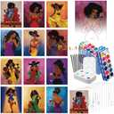 Ctosree 12 Sets Pre Drawn Canvas Kit for Painting Adults Sip and Paint Kit Art Pre Printed Canvas Bulk for Easter Mother's Day Gifts Adult's Date Night(Gorgeous Lady,8 x 10 in)