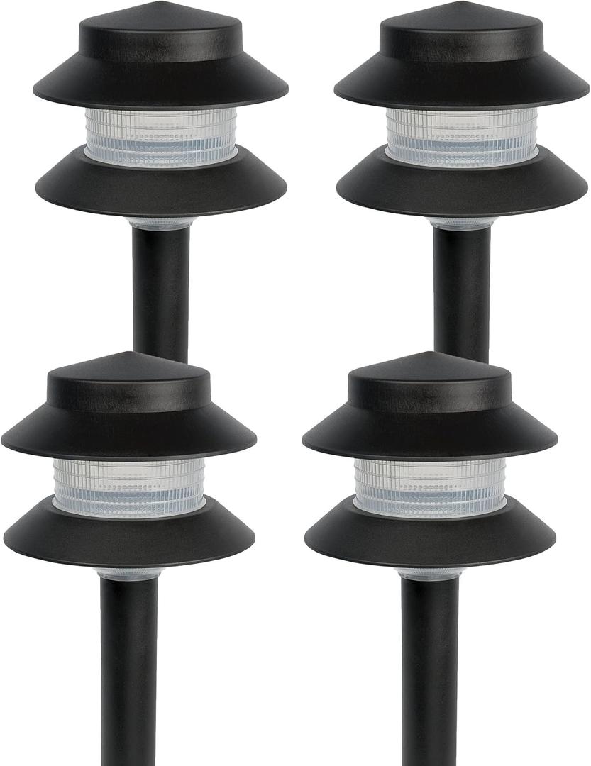 Paradise Plastic Path Stake Light (Black, 4 Pack)