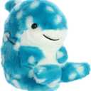 Aurora Round Rolly Pet Willa Whale Shark Stuffed Animal - Adorable Companions - On-The-Go Fun - Blue 5 Inches