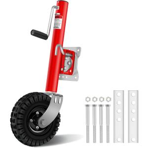 Beach Boat Trailer Jack for 10" Wheel Heavy Duty for 2000 lbs Capacity - 10.2" Lift-RV Boat Trailer Bolt-On Swivel Tongue Jack