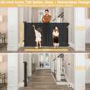 Reinforced 42" Extra Tall Pet Gate 55" Wide Retractable Baby Gate with Support Rods - Retractable Dog Gate Indoor/Outdoor Retractable Gate, Bottom Anti-Escape Tall Dog Gates for Doorways, Black