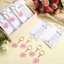 Landical 50 Sets Rose Baby Shower Party Favors A Message From The Bump Keychains Thank You Card Decorations for Gender Reveal Guest Gift