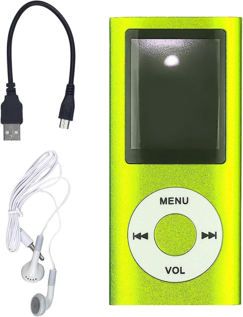 MP3 Player,Portable Multifunctional MP3 Digital Music Player,1.8 Inch LCD Music-Player with Earphone,Build-in Photo/Video Play/FM Radio/Voice Recorder/E-Book Reader(Memory Card Not Included)-Green
