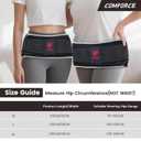 Sacroiliac Hip Belt, Dual Adjustable Compression with Ice Pack, Relief for Lower Back, Sciatica, Pelvis Stabilization, Postpartum Recovery & Lumbar Support - XL (Black)