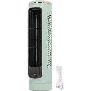 TOPINCN Desk Bladeless Fan, Quiet Desktop Fan Bladeless with 3 Cooling Speeds, Rechargeable Table Cooling Fan for Bedroom Office Home Outdoor, Tower Fan Cooling Fan (Green)