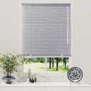 Cordless 1" Mini Blinds Suitable for 36" W x 64" H Windows Darkening Waterproof Aluminum Heat Resistant Horizontal Window Blinds & Shades Hidden Install for Bedroom,Kitchen,Bathroom (Grey)