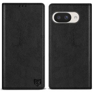 ZZXX for Google Pixel 9A Wallet Case with [RFID Blocking] Card Slot Stand Strong Magnetic Leather Flip Fold Protective Phone Case for Google Pixel 9A(Black-6.3 inch)