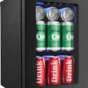 EUHOMY 18L Beverage Refrigerator Cooler, 24 Cans Mini Fridge with Quiet Compressor, Countertop Small Fridge with 40F-61F Digital Temperature Control, LED Lgiht for Home, Bar, Office