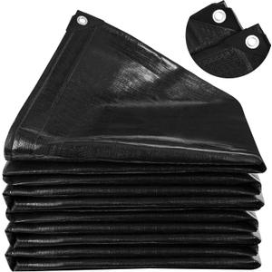 MYFAMIREA 25 x 25FT Pond Liner, 28Mil PE Preformed Liner with 20 Hemmed Edge Buttonholes, Sun Resistant, Easy Cutting for Outdoor, Fish, Koi, Garden Fountain, Waterfall Ponds