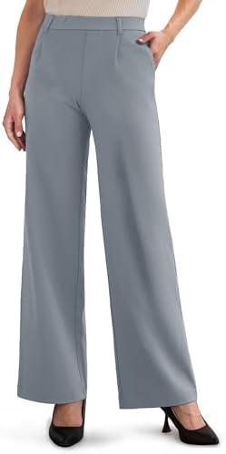 ESOFT Womens Dress Pants 27"/29"/31” Business Work Pants Wide Leg Pull On High Waisted Casual Stretchy Trousers Pockets, XS