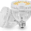 SANSI P25 15W Grow Light Bulbs, LED Full Spectrum 200W Equiv. High PPFD Plant Light Bulbs, Energy Saving 4000K Daylight Grow Lights for Indoor Plants, Medium E26 Base, 2-Pack