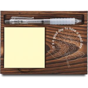 Motivational Gifts, Inspirational Gifts, Positive Gifts, Encouraging Gifts, Sticky Note Holder, Post-it Note Dispenser for Desk, Wooden Post-it Note & Pen Holder 6.5" x 4.7" - FTA119