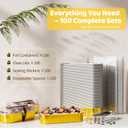 100 Pack Mini Loaf Pans with Lids and Spoons, 6.8oz Mini Cake Pans for Baking, Disposable Rectangle Aluminum Foil Small Loaf Baking Pans Cake Tins, Individual Small Cake Containers with Sticker, Gold