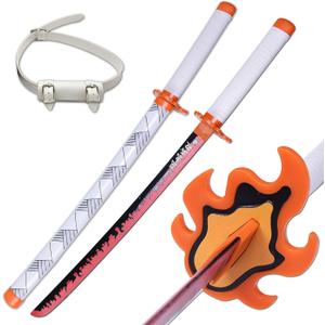 ziqing Demon Katana Sword Cosplay Sword Handmade Katana 31 inch with Multiple Styles to Choose from (Rengoku Kyoujurou-31inch)