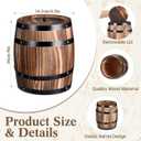 GlikCeil 2 Pcs Wood Wine Barrel Vase Vintage Flower Vase Container Rustic Barrel Planter for Wedding Reception Table Decoration Home Indoor Outdoor Garden Kitchen Party (8 x 6.5 Inch)