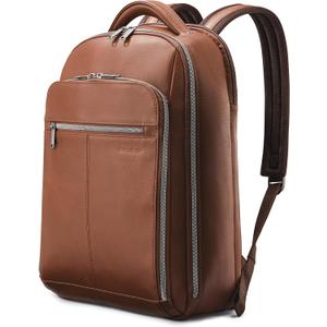 Samsonite Classic Leather Backpack, Cognac, One Size