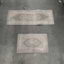 2Pcs Boho Anti-Fatigue Kitchen Mats Non-Slip Cushioned for Kitchen Sink Laundry -Gray