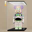 LANSCOERY Acrylic Display Case with Adjustable Yellow/White/Warm LED Light, UV Protection Clear Display Box, Dustproof Showcase for Action Figures, Models, Collectibles - 5.9x4.7x12.6inch