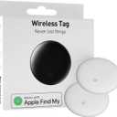 Air Trackers Tags,Bluetooth Airtags, Smart Tracker, GPS Navigator Tag, Finder Works with Apple Find My (iOS Only) App, Locator for Keys, Luggage, Satchel, Backpack Pets. (White 2 Packs)