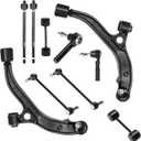 Front Lower Control Arms w/Ball Joints Sway Bar End Links Tie Rod Ends Suspension Kit for 2001-2007 Town & Country/Dodge Caravan/Dodge Grand Caravan, 2001-2003 Voyager (10PCs)
