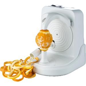 Pelamatic Electric Fruit Peeler | Automatic Orange, Apple, Potato Peeler | Durable Stainless Steel | Versatile & Easy-to-Use | White | 9.5x7x10.5 inches | Plastic & Stainless Steel | Kitchen Appliance