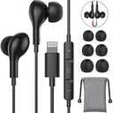 Guguearth for iPhone Headphones Earphones Earbuds Wired with Lightning Connector,Apple MFi Certified & Magnetic & Noise Isolating with Mic in-Ear Buds for iPhone 14 13 12 11Pro Max XR X XS 7 8 Plus
