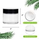 2oz Jars with Lids, HOA Kinh 40 Pack Clear Glass Jars with Lids Empty Cosmetic Containers Round Airtight Glass Jar with Black Lid for Storing Lotions Powders Ointments