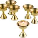 Sziqiqi Ghee Lamp Butter Lamp Holder Golden Cup Candle Holder Tibetan Brass Oil Lamp Buddhist Altar Supplies (Candle Holder 6#)