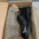 Oxford Shoes for Women Womens Oxford Shoes Lace-Up Round Toe Leather Flat Non-Slip Fashion Classic Business Casual Comfortable Dressy Office Work Ladies Shoes (6.5, 9035black)