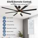 Obabala 100 Inch Industrial Ceiling Fan with Light and Remote Control, Large Ceiling Fans 8 Aluminum Blades, Quiet 35dB DC Motor, 6 Speed Dimmable LED, Indoor Outdoor for Warehouse Gym Barn