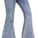EVEDESIGN 70s Outfits Bell Bottom Pants for Men,Mens Bell Bottom Jeans Flared Jeans (Blue, M)