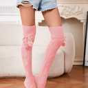 Sexybody Women's Thigh High Socks Over the Knee Knit Socks, Winter Leg Warmers Stockings Knee High Tube Arctic Fleece (Pink)