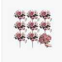 Leinuosen 6 Set Artificial Hydrangea Flowers and Plastic Vases Set Centerpieces Table Decorations Silk Fake Hydrangea Full Flowers Heads with Stems Bulk for Wedding Home Baby Shower (Pink)