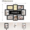 Jerry & Maggie 8 Opening Family Photo Frame 22×17, Family Picture Frame Selfie Gallery Collage Wall Hanging For 6×4 Photos 8 Pack, No-Assembly 3D Design Waterproof Memorial Keepsake, Black