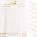 MLMC 8 Pack Ivory White Table Runner Rustic Gauze Cheesecloth Table Runner 10ft Cheese Cloth Cenerpiece 35x120 Inches for Dessert Anniversary Wedding Bridal Baby Shower Decor